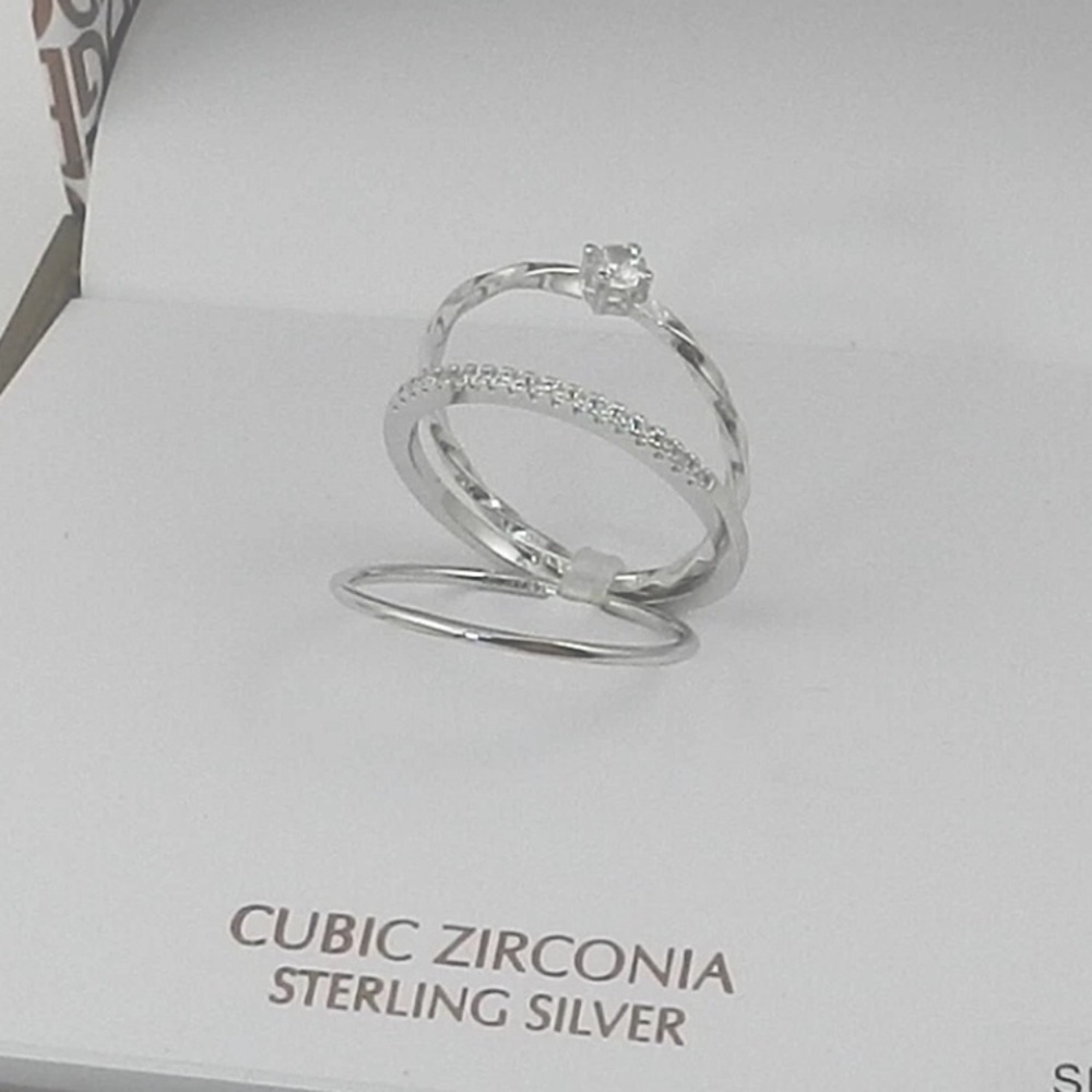 Giani Bernini Cubic Zirconia Sterling Silver Stackable Ring Set - 8 NIB MSRP $80